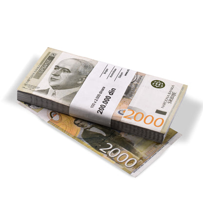 Papirne karike za pakovanje novca za 2.000 RSD