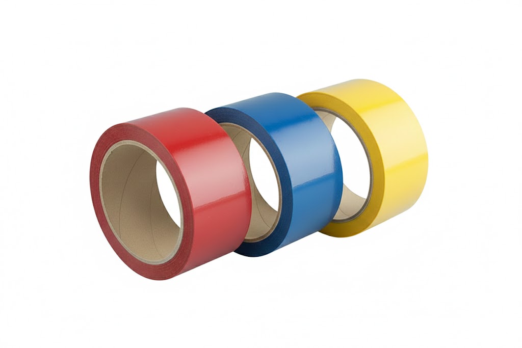 Selotejp traka akrilna 50mm - žuti, crveni ili plavi - 6 komada pakovanje